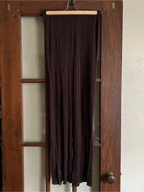 Issey Miyake Espresso Brown Pleated Trousers (L)